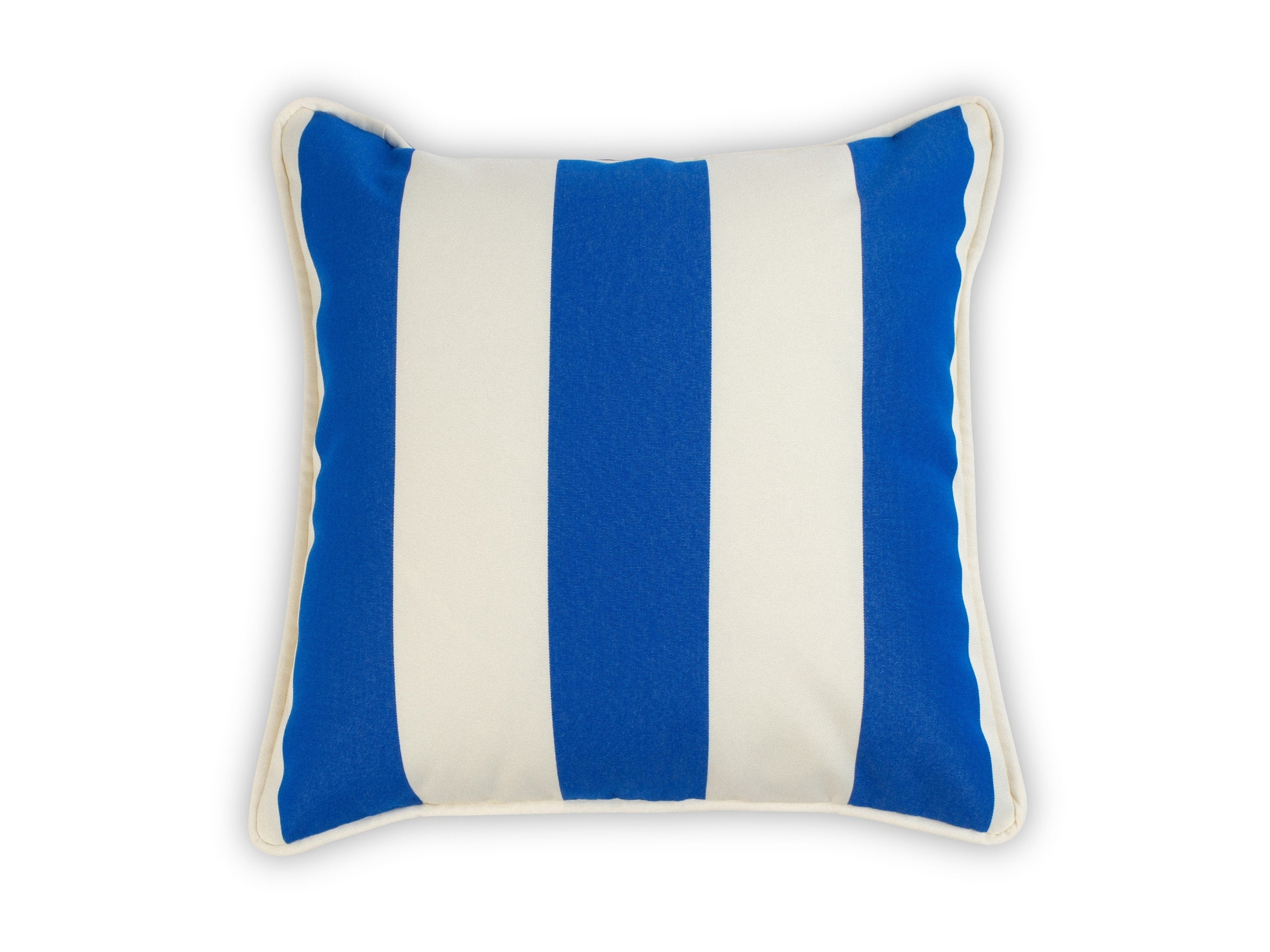 Covermates Throw Pillow - Weather Resistant, Full Side Zipper, LuxeGuard Collection, Royal Blue Stripe