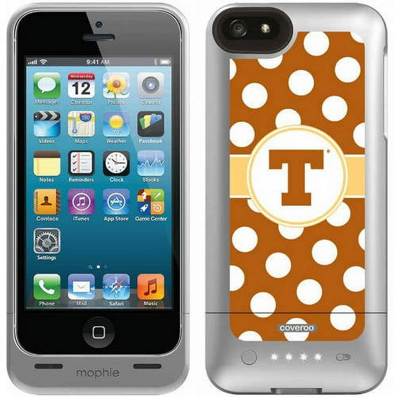 Coveroo Morphie Juice Pack Helium Case for iPhone 5s/5 - Retail Packaging - University of Texas Polka Dots