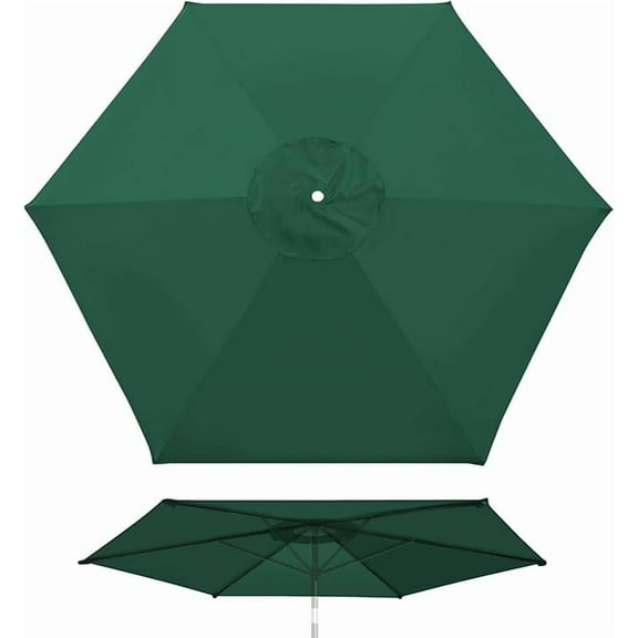 Covers 6.56 ft 6 Ribs Replacement Umbrella Canopy for Outdoor And Garden Use , Beach Patio Sun Umbrella Replacement Cloth,(CANOPY ONLY), Green