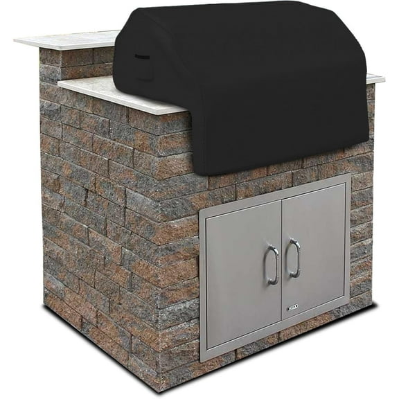 Covers&All Built-in Grill Cover, 12oz Waterproof Fabric with Air Pocket & Elastic