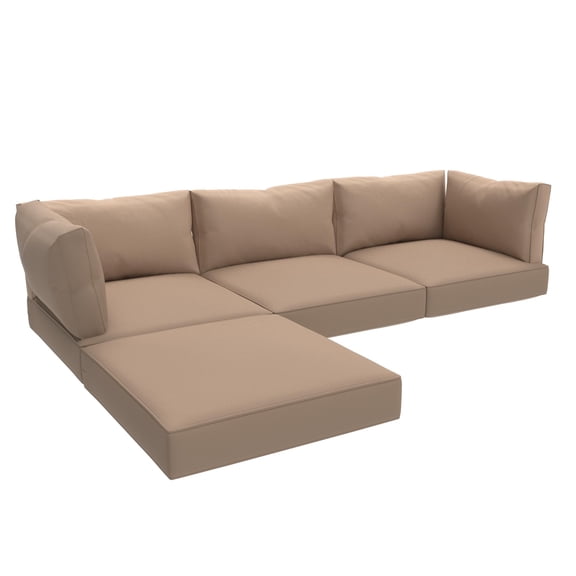 Covers & All CoverRite Sectional Sofa Cushions, 5″ Thick Foam Seat and Polyfill Back UV Proof Sofa