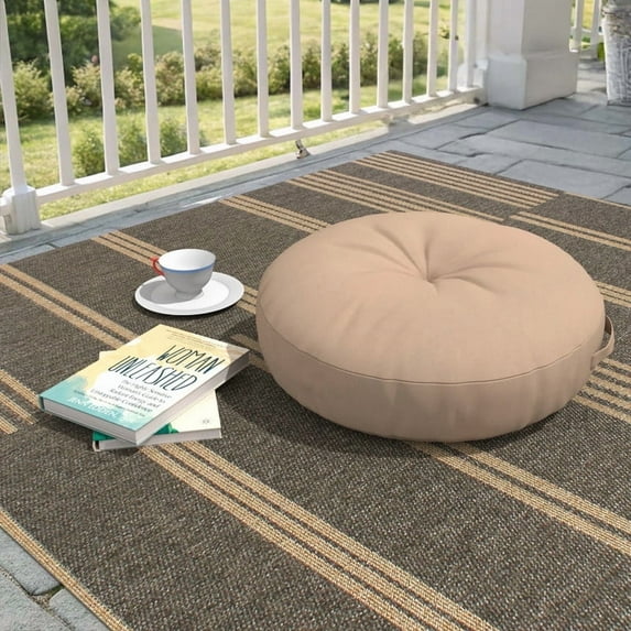 Covers & All Indoor/Outdoor Floor Pillow, 26 Inch Circular Cushion Cover with Insert