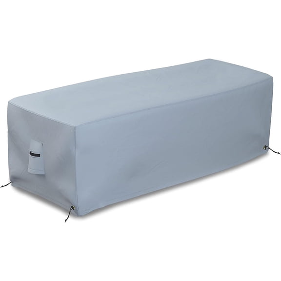 Covers&All Outdoor Rectangular Fire Pit Cover, Rectangle Heavy Duty18 Oz Waterproof UV & Weather Resistant, for Patio Lawn Garden Outside, Air Vents & Drawstrings (48" W x 20" D x 18" H , Gray)