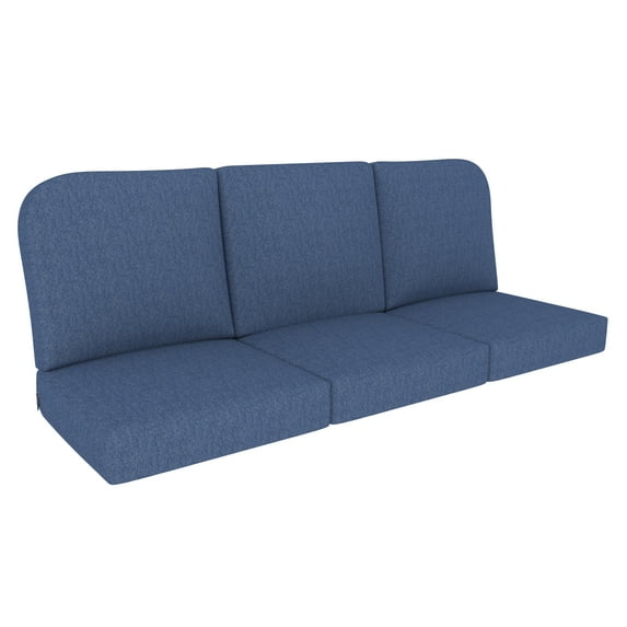 Covers&All Outdoor Seat/Back Cushion Three Seater, Durable Olefin Fabric (24”Lx 22”W x 5”Thick)