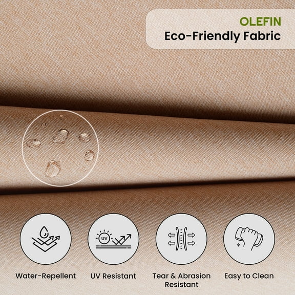 Covers&All Outdoor Seat/Back Cushion with Eco-friendly Olefin Fabric (28½”L x 28½”W x 5”Thick)