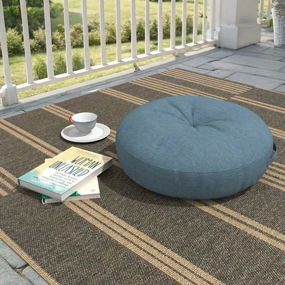 Covers & All Sunbrella Indoor/Outdoor Floor Pillow, 22 Inch Circular Cushion Cover with Insert
