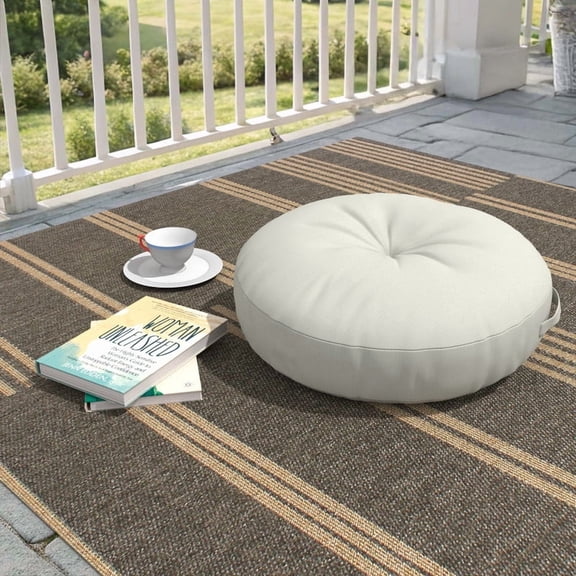 Covers & All Sunbrella Indoor/Outdoor Floor Pillow, 22 Inch Circular Cushion Cover with Insert
