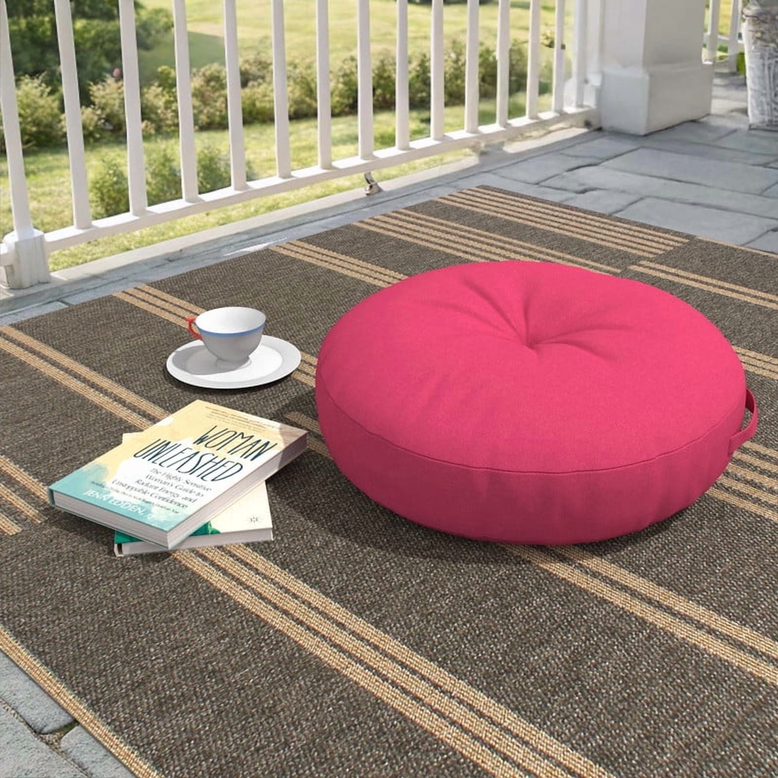 Covers & All Sunbrella Indoor/Outdoor Floor Pillow, 24 Inch Circular ...
