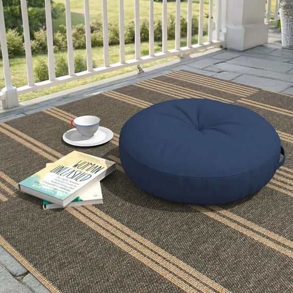 Covers & All Sunbrella Indoor/Outdoor Floor Pillow, 26 Inch Circular Cushion Cover with Insert