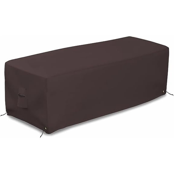 Covers & all Outdoor Rectangular Fire Pit Cover, Rectangle Heavy Duty18 Oz Waterproof UV & Weather Resistant, for Patio Lawn Garden Outside, Air Vents & Drawstrings (32"L X 22"W X 17" H, Coffee)