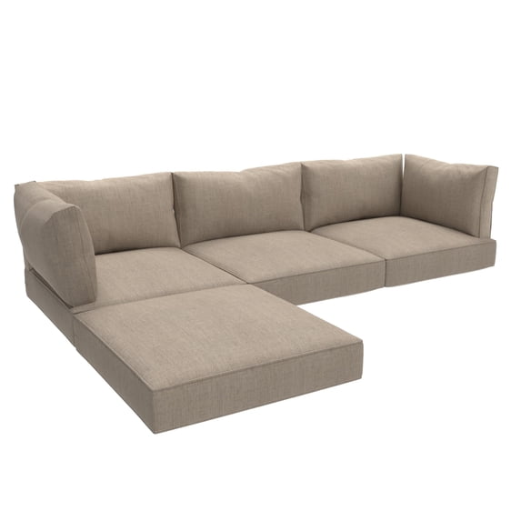 Covers & All Sunbrella Sectional Sofa Cushions 5″ Thick, Foam Seat & Polyfill Back UV Proof Couch