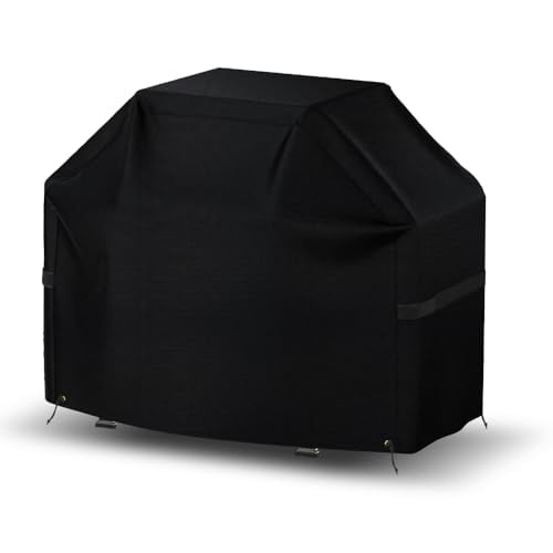 Covers & all BBQ Grill Cover,High Density Oxford Fabric,Waterproof UV & Weather Resistant Indoor Outdoor Grill Cover with Strap & Drawstrings and Storage Bag (64" Inches,Black)