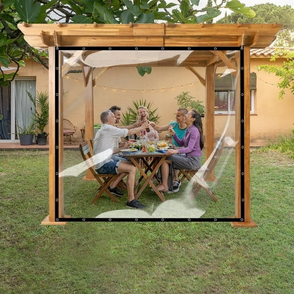 Covers & All Clear Vinyl Tarps with Grommet, (12' H x 20' W, Clear) 18 oz, 560 GSM 20 mil Waterproof & Tear Resistant Vinyl Coated PVC Material Tarpaulin, Perfect for Indoor & Outdoor Use