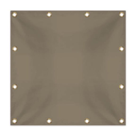 Covers & All Heavy Duty Waterproof Tarp – 12 Oz PVC Polyester Vinyl Tarp, Tear & UV Resistant with Reinforced Edges & Grommets for Industrial, Construction & Equipment Coverage (12 ft x 12 ft, Beige)