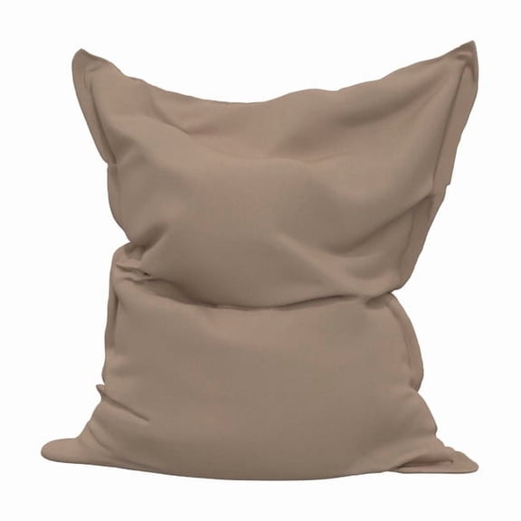 Covers & all Durable and Stylish Flat Bean Bag Featuring CoverRite Fabric, UV Resistant for Bean Bag Lounger - Beige (L, 63 L × 47 W × 10 H inch)(Beans not included)