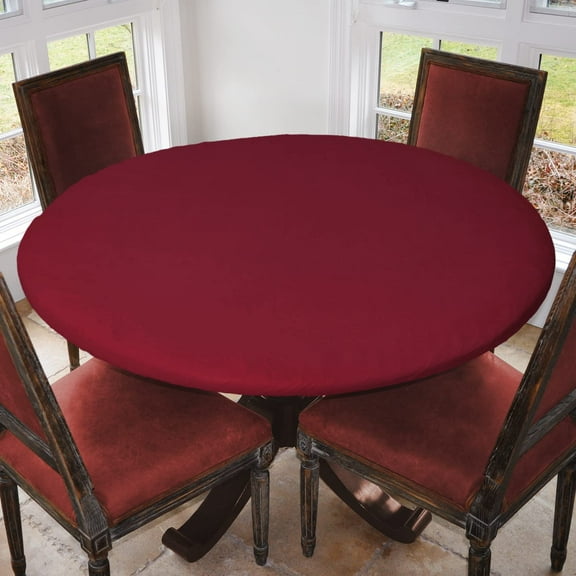 Covers for The Home Waterproof 40'' - 44'' Red Basketweave Vinyl Table Cover