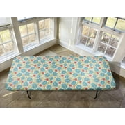 Covers For The Home Deluxe Elastic Edged Flannel Backed Vinyl Fitted Table Cover - Floral Pattern - Banquet - 5' x 30" ETFRL64-C4H-FBM