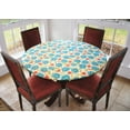 thumbnail image 1 of Covers For The Home Deluxe Elastic Edged Flannel Backed Vinyl Fitted Table Cover - Floral Pattern - Large Round - Fits Tables up to 45" - 56" Diameter (ETFRL60), 1 of 3