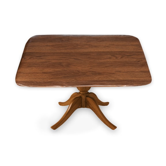Covers For The Home Deluxe Elastic Edged Flannel Backed Vinyl Fitted Table Cover - Woodgrain (Oak) Pattern - Square - Fits Tables up to 46" Square ETWOD50-OAK-C4H-FBM