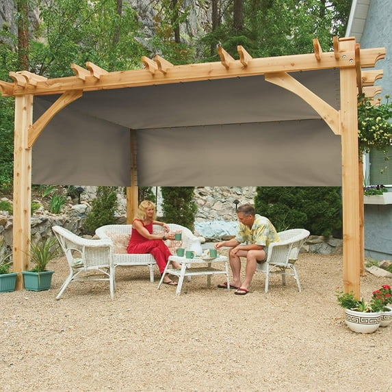 Covers & All Outdoor Universal Replacement Shade Cover for Canopy Pergola 12 Oz - 100% Waterproof & Weather Resistant Pergola Cover for Patio Porch Deck Balcony with Grommets (4' H x 7' W, Beige)