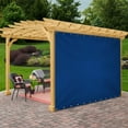 thumbnail image 1 of Covers & all Outdoor Vinyl Curtain, 18 Oz Heavy Duty Waterproof UV & Weather Resistant Blackout Drapes for Patio Cabana Pergola Gazebo Porch, Rustproof Grommets Top & Bottom (4'H x 8'W, Blue), 1 of 7
