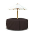 thumbnail image 1 of Covers & All Patio Round Table and Chair set cover with Umbrella Hole - Heavyduty 12 Oz Waterproof Outdoor Backyard furniture cover with Air pocket & Drawstring for Snug fit. (109"Dia x 24"H, Coffee), 1 of 8