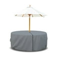 thumbnail image 1 of Covers & All Patio Round Table and Chair set cover with Umbrella Hole - Heavyduty 18 Oz Waterproof Outdoor Backyard furniture cover with Air pocket & Drawstring for Snug fit. (109"Dia x 24"H, Grey), 1 of 8