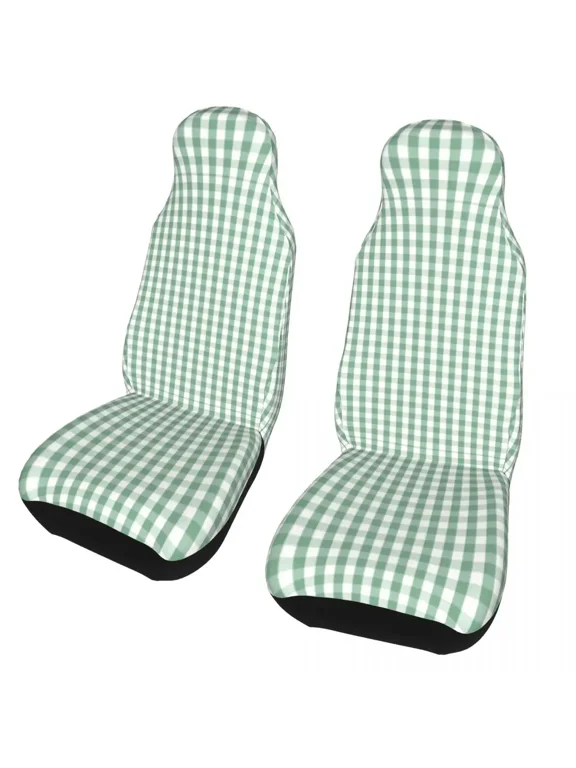 Covers Protector Seats Geometric Van or SUV Trucks Cars for Fit Universal Covers Seat Car Plaid Check Gingham Mini Green Moss
