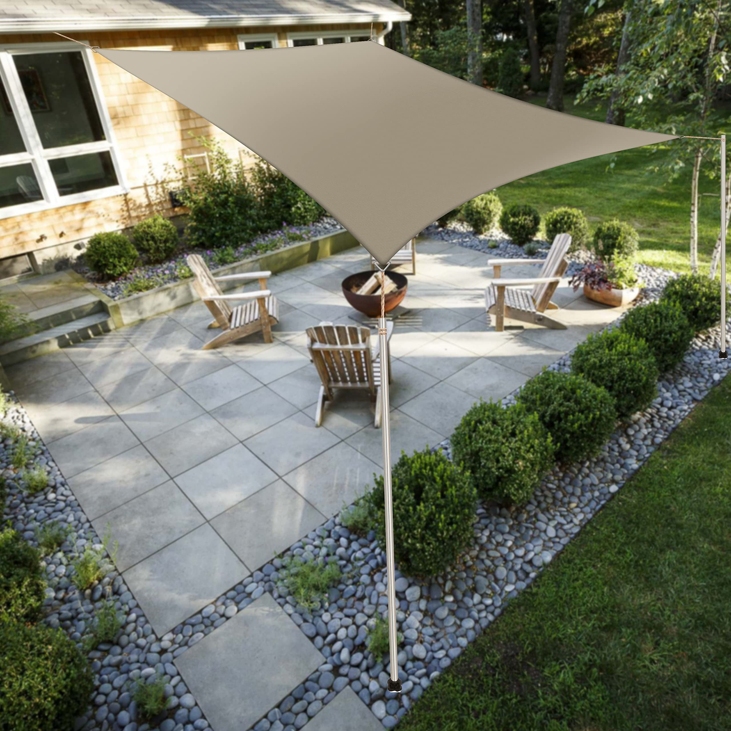 Covers & all Rectangle Waterproof Sun Shade Sail with 4mm Cable at ...