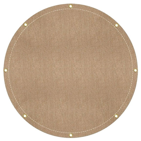 Covers & All Round Canvas Tarp, 16 oz 550 GSM 28 Mil Heavy Duty Multi-Purpose Tarpaulin Cover for Swimming Pools Hot Tubs Baseball Pitcher Mounds Haystacks and More (Tan, 5 Feet)