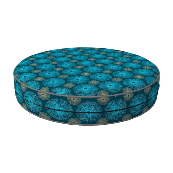 Covers & All Round Cushion Cover, Weather & UV Resistant Water Repellant Protector for Patio Outdoor Seats Chairs Porch Living Room Decor, with Zippers (25" Diameter X 5" H)