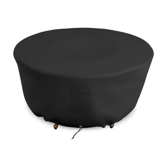 Covers & all Round Fire Pit Cover, Heavy Duty 18 Oz Waterproof UV & Weather Resistant for Patio Lawn Garden Backyard Outside, with Drawstrings (30"Diameter x 12"H, Black)