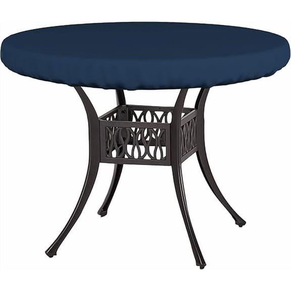 Covers & all Round Table Top Cover, Made of 12 Oz Cover Max Fabric with Waterproof & UV-Resistant Property, Suitable for Indoors/Outdoors (48" Dia x 4" H Inches, Blue)