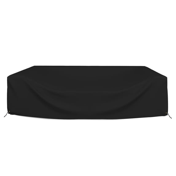 Covers & all Sectional Sofa Cover, Heavy duty 18 Oz Waterproof UV & Weather resistant, Outdoor Patio Couch Furniture Protector with Air Pockets & Drawstrings (83"L x 52"W x 29"H, Black)