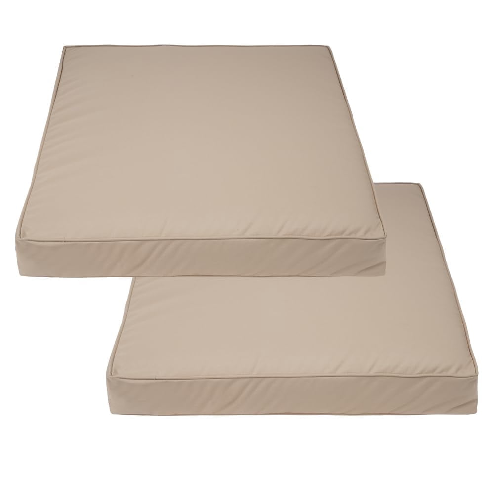 Covers&All Sofa Slipcovers – Waterproof Couch Cushion Covers for Patio Furniture, Pack of 2, Beige