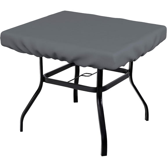 Covers & all Square Table Top Cover, 12 Oz Water UV & Weather Resistant, for Patio Outdoor Garden Lawn Furniture Coffee Side Table (42" L x 42" W x 6" H, Gray)