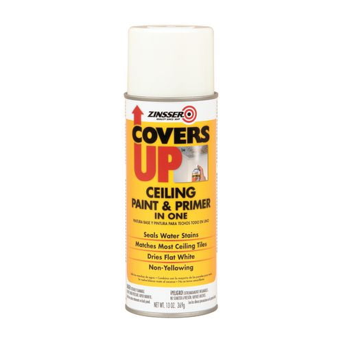 Covers Up Ceiling Paint and Primer, Interior, Flat White, 13 oz Aerosol Can, 6/Carton | Bundle of 2