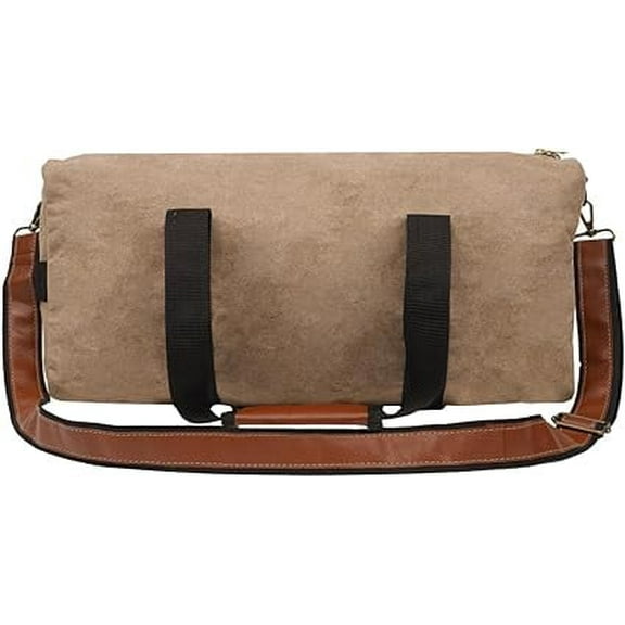 Covers & all Waxed Canvas Duffel Bag, 18 oz 600 GSM Canvas, Unisex Multipurpose for Travel Gym Camping Shopping Work Beach Pool (Tan, 20" L x 9" W x 9" H)