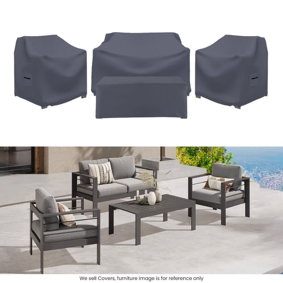 Covers & all Patio Furniture Covers for Brandtley 4-Person Sofa Seating Group, Water-Repellent and UV-Resistant Polyester