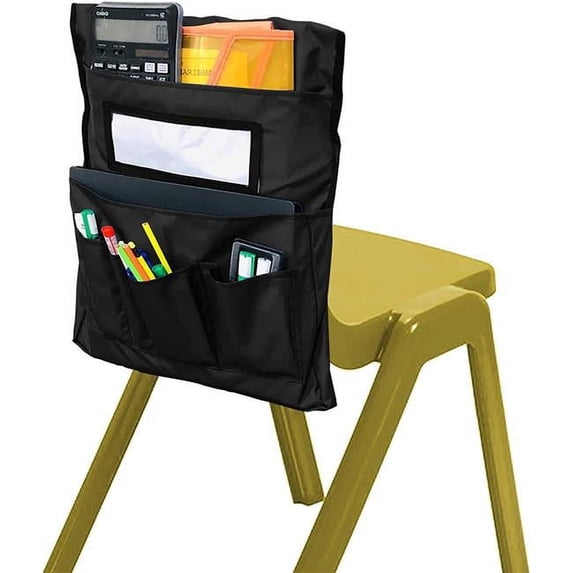 Covers & All ChairOrg-M-Black-02-6.68 12 oz Chair Back Pocket Organizer for Kids Black - 16 x 21 in.