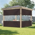 thumbnail image 1 of Covers &amp; All ClearPanel-M-Coffee-05 12 oz Outdoor Vinyl Curtain with Clear Tarp Panel  Coffee - 8'H x 7'W, 1 of 1