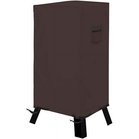 Covers & All ES-M-Coffee-03 12 oz Heavy Duty Electric Waterproof Outdoor Square Grill Smoker Cover Coffee - 25 x 22 x 41 in.