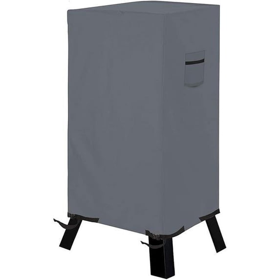 Covers & All ES-M-Grey-03 12 oz Heavy Duty Electric Waterproof Outdoor Square Grill Smoker Cover Grey - 25 x 22 x 41 in.