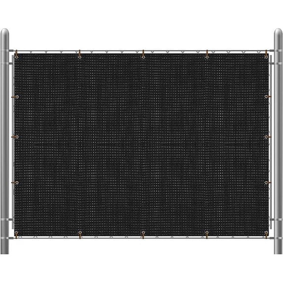 Covers & All Mesh-Fence-08 6 x 30 ft. Heavy Duty Black Mesh Privacy Screen Fence with Grommets