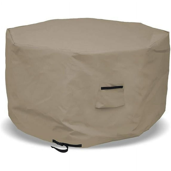 Covers & All OF-M-Beige-03 12 oz Waterproof Octagon Fire Pit Cover Beige - 20 x 42 in.