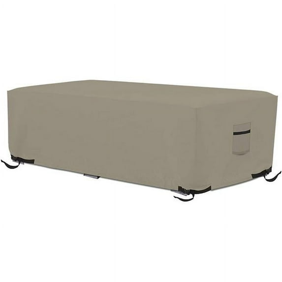 Covers & All ROTM-MAX-Beige-01 12 oz Waterproof Rectangle Ottoman Cover Beige - 17 x 32 x 22 in.
