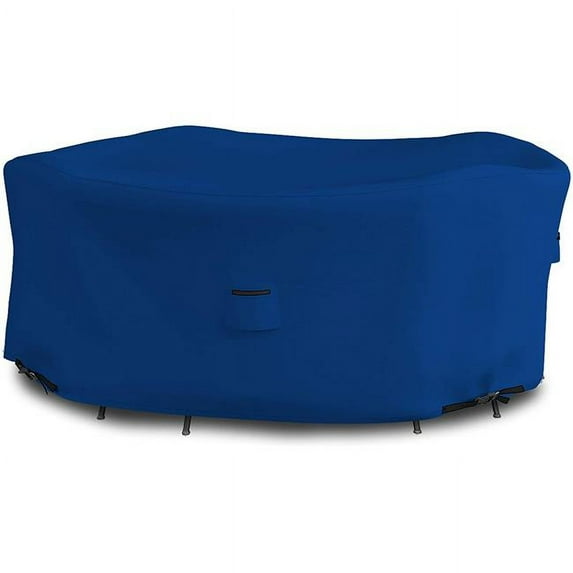 Covers & All RPT-Blue-02 18 oz Waterproof Outdoor Patio Round Table & Chair Set Cover Blue - 70 in.