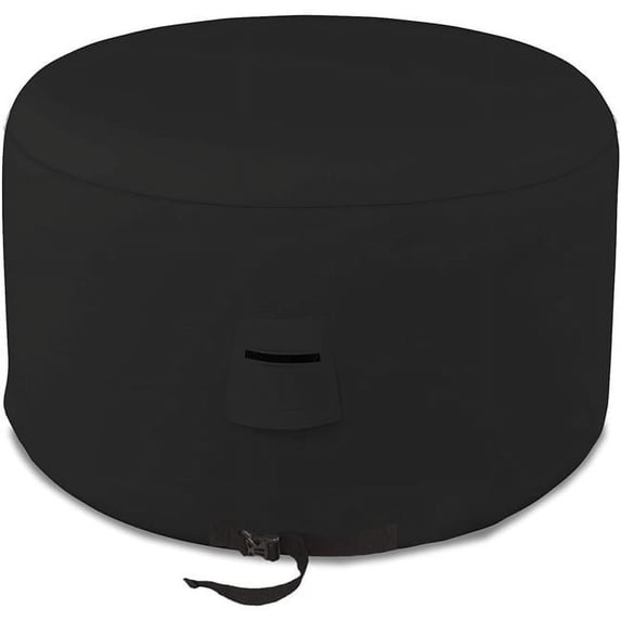 Covers & All RoundOtt-Tuff-Black-04 18 oz Outdoor Ottoman Cover Black - 36 in. dia. x 24 in.