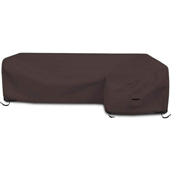 Covers & All Sofa-100-Right-Tuff-Coffee 18 oz Patio Sectional Right Side Sofa Cover Coffee - 100 x 130 x 38 x 34 in.