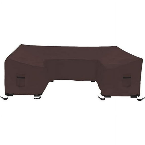 Covers & All U-Sofa-Tuff-Coffee-01 18 oz Waterproof Patio U Shape Sofa Cover Coffee - 33 x 90 x 30 in.